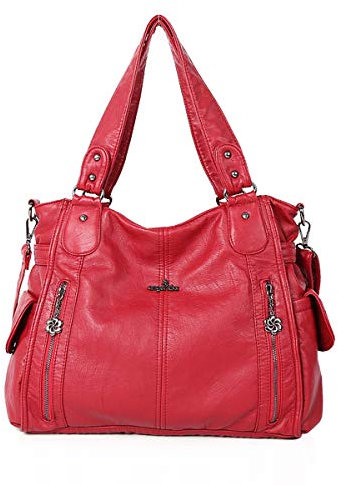 ADITAM Damenhandtasche Weiches PU-Leder Hobo Umhängetaschen Große Kapazität Shopping Umhängetasche mit vielen Fächern und Reißverschlüssen Double The Comfort
