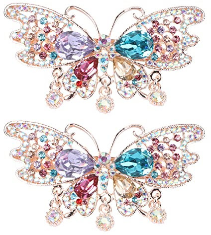 Kichvoe 2piezas Automáticas De Cabello Cristales Para Mujer Accesorios De Moda y Estilo Para Coletas Diseño De Para Fiestas y Uso Diario