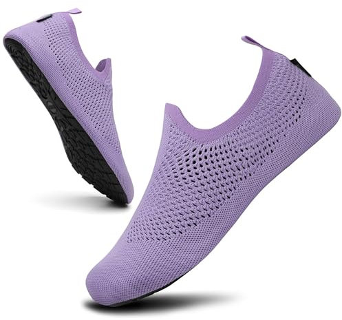 SAGUARO Chaussures d'eau Unisexe Séchage Rapide Mesh Respirant Chaussures Sport Aquatique Intérieur Extérieur, Violet 40/41