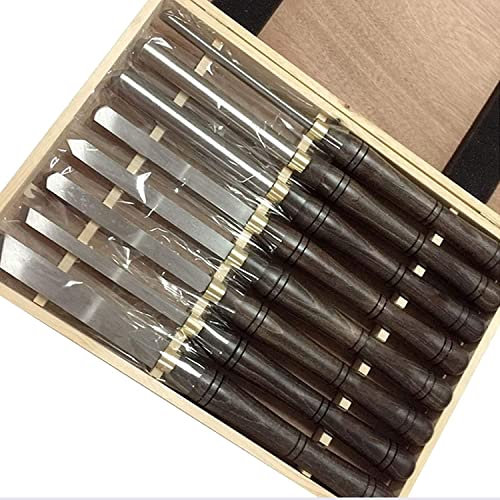 OITTo HSS Drechselmeißel Holzbox Set, 8-teiliges Holzmeißel-Set Drehmeißel Meißel Holzmeißel Drehwerkzeuge für Holzschnitzerei Wurzelschnitzerei Möbelschnitzdrehmaschinen