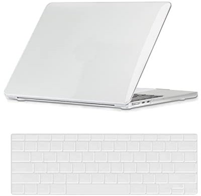 Hülle Case Kompatibel mit MacBook Air 13 Zoll 2020 2019 2018 Freisetzung A1932 A2179 A2337 M1 mit Retina Display and Touch ID, Ultradünne Plastik Hartschale Schutzhülle & Tastaturschutz, klar