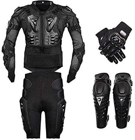 FULUOYIN Motorrad Protektorenjacke Anzug Panzer Protektorenhemd+ Hose+ kniechüzer+Handschuhe für Radfahren Reiten Motorrad Fahren Schilaufeh S-5XL