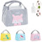 Sac Isotherme Repas Enfant Fille, Panier Repas Enfant, Mini Sac Isotherme Repas Enfant, Sac à Lunch Enfants, Sac Lunch Femme Multipurpose Avec Etiquettes Pour Bagages École Bureau (Renard gris)