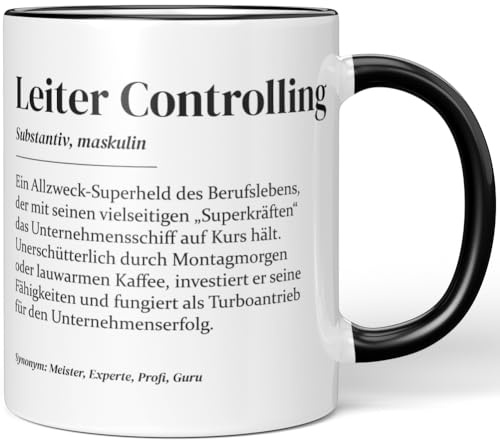 JUNIWORDS Tasse, Definition Leiter Controlling, Schwarz (7223381)