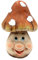 Keramik Fliegenpilz - Dekopilz in braun mit Gesicht, L/B/H 20 x 19 x 30 cm.