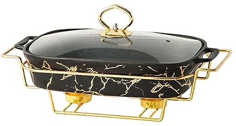 Rechteckiger keramischer Spiritus-Herd-Haushaltsgeschirr-Licht-Feuer-Heizungs-Hotel-Restaurant-Lebensmittel-Heizungs-Behälter,Black-A