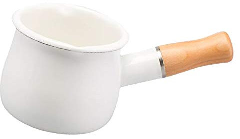 Pot à Lait à Induction de 500 ML Pot à Lait en émail pour Induction - Blanc