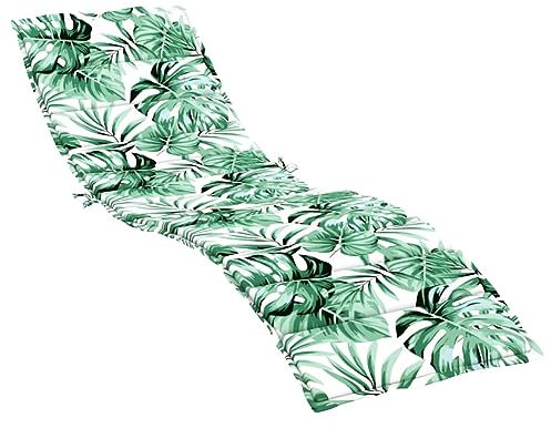 Tidyard Sonnenliege Auflage Blattmuster Liegenauflage Gartenliege Liegestuhl Sitzauflage Liege Polster Kissen Sitzkissen Auflagen Polsterauflage Outdoor Auflage Polster,200 x 50 x 4 cm (L x B x T)