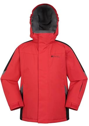 Mountain Warehouse Raptor warme Winterjacke für Kinder - wasserdichter Parka für Jungen und Mädchen, für extreme Kälte und Schnee, Ski-Jacke mit Taschen Aktiv Rot Kinder 104 DE (3-4 Jahre)