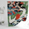 JJ PRIME - Japanisch Duschvorhang 180x180 | Duschvorhang Anti Schimmel | Duschvorhang Badewanne | Shower Curtain | Duschvorhang Japan - Duschvorhang Für Badewanne (Rotscheitel-Kranich)