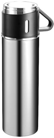 Wasserflasche, 500 ml, isolierte Wasserflasche, tragbar, mit Luftreiniger, Sportflasche aus Edelstahl, rutschfeste Trinkflasche für Laufen, Fitnessstudio, Yoga, Camping im Freien