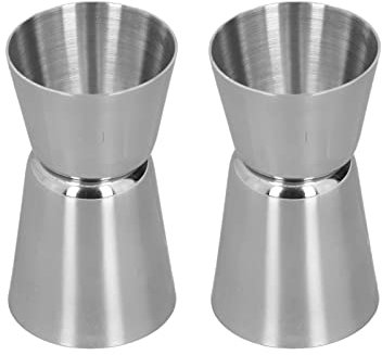 Jigger para Bartending, Jigger de Cóctel Doble, Coctelera, Jigger Japonés de Acero Inoxidable Premium, Taza Medidora de Cóctel de Doble Disparo Integrada para Bar en Casa