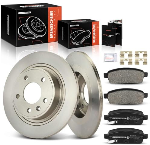 Frankberg 2x Bremsscheiben + 4x Bremsbeläge Hinterachse Kompatibel mit Cruze J300 J305 J308 2009-2016 Orlando J309 2011-2023 Astra J P10 2009-2015 Replace# 1605180
