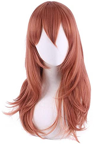 Anime Cosplay Wig Chainsaw Man Angel Devil Cosplay Wig Orange Brown Long Wig Heat Resistant Fibre Hair + Wig Cap Halloween Party Role Play Girls