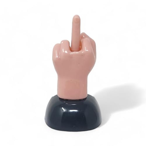 Starlet24 Solar Wackelfigur Stinkefinger: Lustige Dekoration für Fenster, Tisch & Auto. Beweglicher Mittelfinger, Solarbetrieben, Keine Batterien inklusive Klebeplättchen (Weiß)