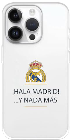 Schutzhülle für iPhone 15 Pro Real Madrid Hala Madrid, transparent zum Schutz Ihres Handys, flexible Silikonschicht mit offizieller Lizenz von Real Madrid