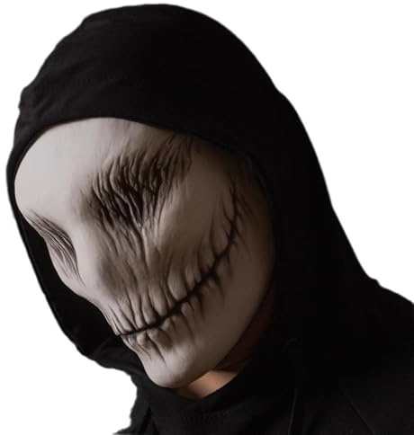 YOMACY 2024 Halloween Schlank Lächeln Maske Horror Lächeln Realistische Gesichtsmaske Punk Lächeln Maske Requisiten Unheimlich Halloween Lächeln Maske für Cosplay Hellowen Party Karneval
