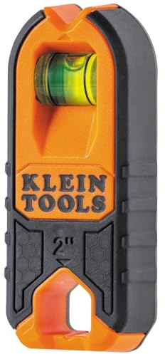 Klein Tools MSF100 - Buscador magnético de pernos y nivel, compacto, detector de madera y metales con vial de burbujas para marcas precisas, respaldo de almohadilla de fieltro