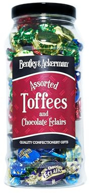 Assorted Toffees & Chocolate Eclairs - (420g) Original Walker's Nonsuch Assorted Toffees, Perfect Premium Gift Jar by Bentley & Ackermans Sweet Shop.