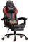 Devoko Gaming Stuhl Massage, Bürostuhl Ergonomisch Mit fußstütze und Massage-Lendenkissen, Gamer Stuhl verstellbare Rückenlehne 90-150°, Gamingstuhl 150 kg belastbarkeit, Rot
