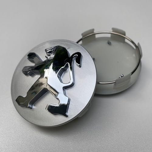 COOKENG 4 Stück Auto-Nabenkappe für Porsche Macan S GTS Turbo 60MM, Nabenkappen mit Logo, Wasserdicht Staubdicht Zubehör, Felgen Aufkleber Dekorationsaufkleber,normal-Silver