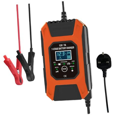 iplusmile 7a Heavy Duty Vehicle Battery Charger Digital Display Repair Battery Charger Uk Plug