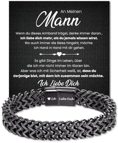 SOFIA FERRER Armband Männer, Geschenk Mann, Partner Armbänder, Ich Liebe Dich Geschenke Für Männer, Geschenk Ehemann Geburtstag, Liebesgeschenke, Geburtstagsgeschenk (MANN)