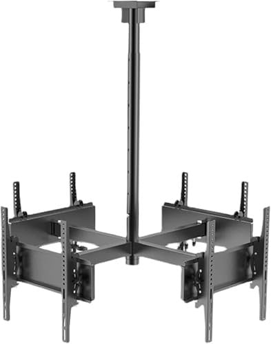 ININOSNP Support de Montage TV Universel au Plafond - Support de Montage TV au Plafond à Quatre côtés 32-50 Pouces Support d'écran Plat/incurvé à 4 mouvements avec réglage télescopique de la Hauteur