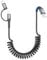 SUNGUY Cable iPhone Espiral, 【0.4m-1m】 MFI Certificado Cable iPhone Carga Rapida Cable USB C compatible con Carplay iPhone 16/15/14/13, Huawei, Xiaomi-Gris