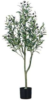 SBCGFY Artificial treeArtificial Tree Plants Mini Olive Tree Small Olive Art Tree Indoor Outdoor Greenery Home Office Decoration Tree(1.2M)
