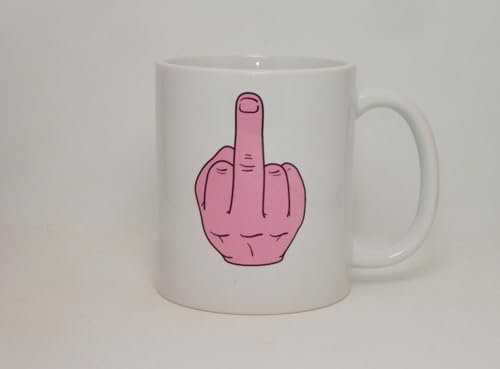 Middle Finger Design Big 15Oz Ceramic Mug Novelty Funny Rude Swearing Gift
