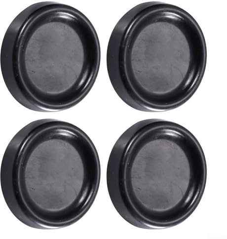 Lot de 4 patins en caoutchouc anti-vibrations pour machine à laver, sèche-linge, réfrigérateur, rehausseurs de meubles antidérapants pour lit, table, armoire, bureau, canapé, chaise - Noir
