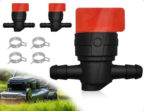 OHYANYAO 2 Robinets d'Essence Avec 4 Colliers de Serrage,Robinet d'Arrêt de Carburant Universel,Accessoires Pour Robinet d'Essence de Tondeuse à Gazon,Compatible avec Briggs Stratton les Moteurs