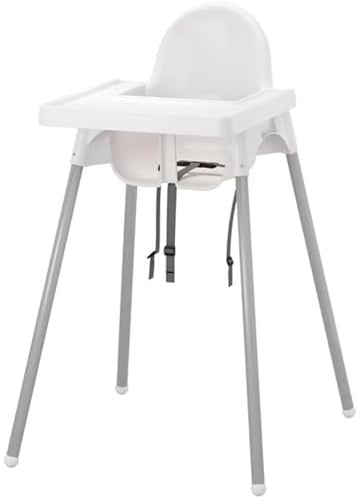 Trona Alta Premium con Bandeja Extraíble – Trona para Bebé Apilable, Desmontable y Fácil de Limpiar · Patas Acero · Cinturón Seguridad · Para Hogar y Hostelería Compatible con Ikea Antilop