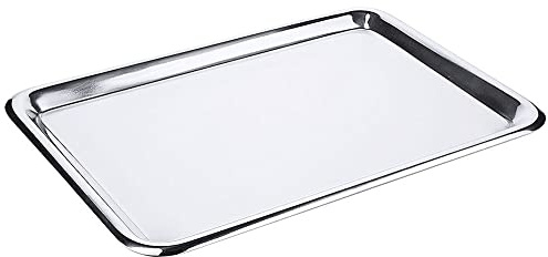 Contacto Ausstelltablett 31 x 20,5 cm Edelstahl 18/10 hochglänzend, offen gebördelter Rand, spülmaschinengeeignet, Gastro-Qualität für Theke, Buffet