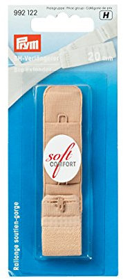 Prym Bra Extender Hooks, Cotton, Flesh, 14 x 6.7 x 0.5 cm