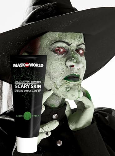 Maskworld Scary Skin Green - Crema verde efecto especial para efectos espeluznantes, Helloween, carnaval y fiesta temática
