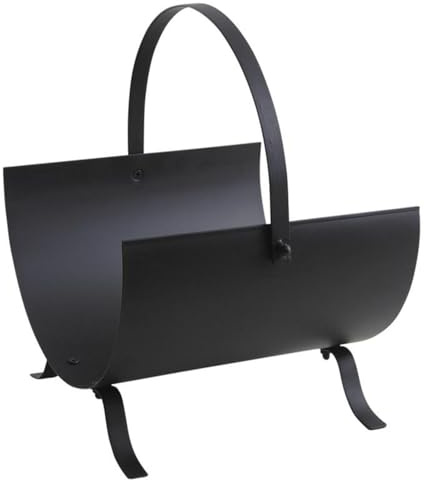 AUBRY GASPARD - Porte-Bûches Métal Noir - Moderne et Élégant - 31 x 38 x 41 cm - Hauteur Utilisable 23 cm - Prêt à Monter - Idéal Stockage Bois Cheminée - Entretien Facile