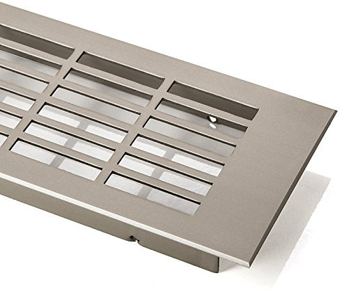 SOTECH Lüftungsgitter Lochgitter Belüftungsgitter Eckig - Edelstahloptik - 250 mm Türlüftung Belüftung Türbelüftung