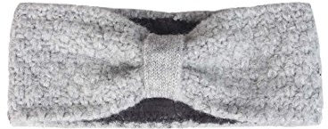 Zwillingsherz Stirnband mit Schleife - Hochwertiges Strick-Kopfband für Damen Frauen Mädchen - Mit Fleece - Wolle - Ohrenschutz - Haarband - warm und weich für Herbst Winter und Frühjahr hgr