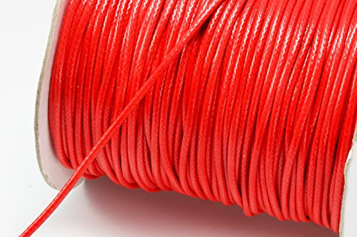 INWARIA – Reißfeste Kordel gewachst | 5m x 1mm | Armbänder zum selber Machen | Perlenschnur zur Schmuck Herstellung | DIY Band für Armbänder | Große Farbauswahl | Rot