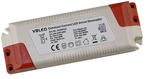 VBLED Konstantstrom Netzteil 15-20W Max Dimmbar LED-Transformator 45-65V Constant-Current, CC-Betrieb 350mA