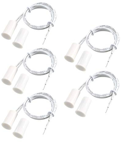 VictorsHome Lot de 5 interrupteurs magnétiques RC-33 NO Encastrés Filaire Fenêtre Porte Contact Capteur pour Sécurité à Domicile et Systèmes d'alarme Cambrioleur