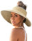 FURTALK Sun Visor Hat for Women Wide Brim Straw Roll-Up Ponytail Summer Beach UV UPF80+ Packable Foldable Travel