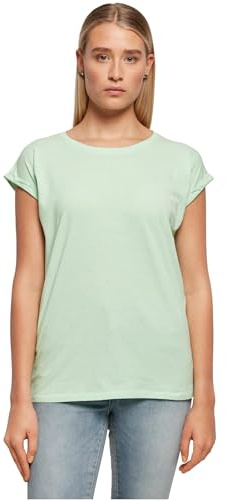 Build Your Brand Damen T-Shirt Ladies Extended Shoulder Tee, lang geschnittenes T-Shirt für Frauen, Baumwolle, Neo Mint, L