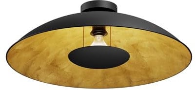 Lindby Deckenlampe schwarz, gold Ø 60 cm Deckenleuchte Metall 1x E27 ohne Leuchtmittel Deckenbeleuchtung Wohnzimmer Esszimmer Schlafzimmer
