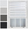FURNISHED Day and Night Roller Blinds - Zebra Blind Dim or Translucent Vision Roller Shades for Windows and Doors - Dual Layer Fabric, White, 180W x 165H cm