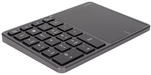 GOWENIC 2 in 1 Wireless Nummernblock 22 Tasten Wireless Touchpad Blutooth Numeric Keypad, mit Eingebautem 500mAh Akku, für Laptop, Notebook, Desktop, PC Computer(Eisengrau)