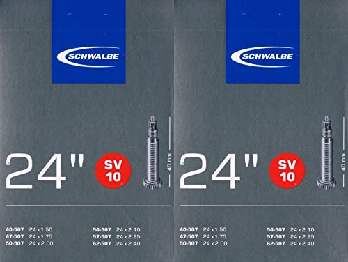2X Schwalbe SV 10 Schlauch 24 507 Ventil: Französisch Sclaverand SV10 24 Zoll