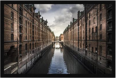 VERO HOME 16208 Fußmatte | Motiv Orte Hansestadt Hamburg | Für Ihren Eingangs-Bereich | Maße: 60 x 40 cm